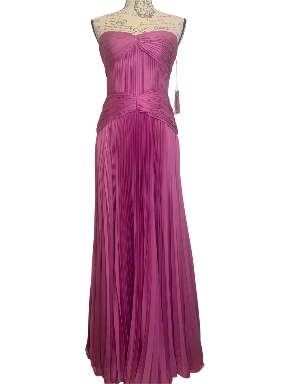 AMUR Del Pleated Strapless Gown in Desert Rose Bud Pink | Size 6 - Picture 2 of 9